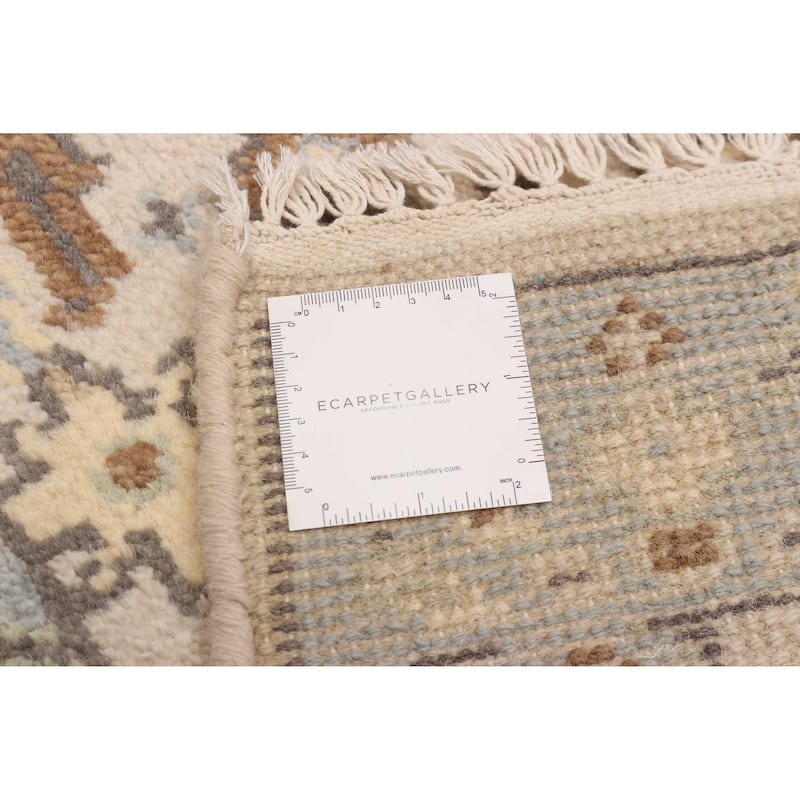 ECARPETGALLERY Hand-knotted Royal Oushak Light Grey Wool Rug - 2'8 x 7'1