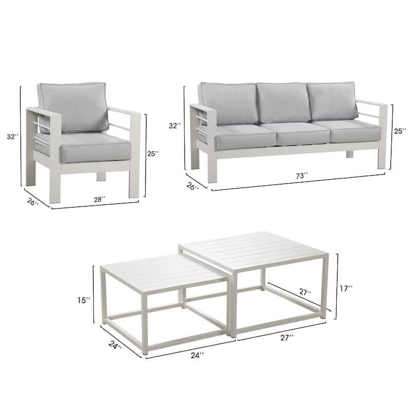 Royalcraft 5 pcs Aluminum Outdoor Patio Conversation Set