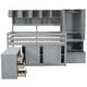 preview thumbnail 17 of 54, Wooden Low Loft Bed Frame with Desk, Wardrobe & Big Storage