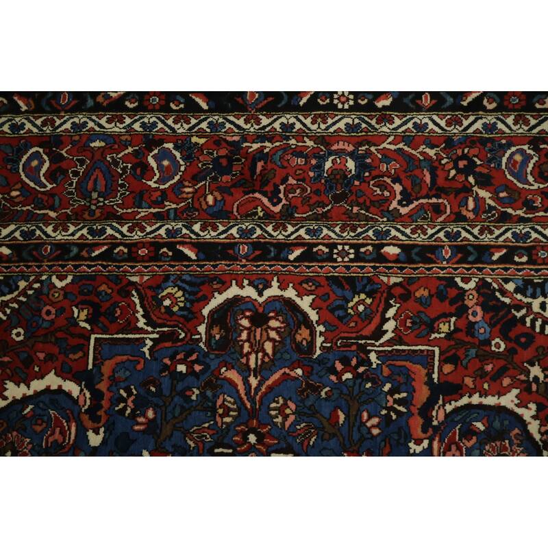 Hand Knotted Oriental 100% Wool Carpet Traditional Floral Red Bakhtiari Area Rug - 12' 2'' X 8' 6''