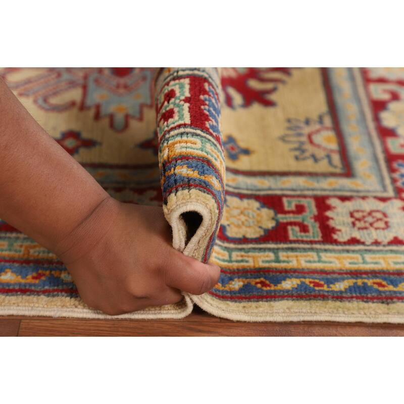 Yellow Kazak Oriental Accent Rug Handmade Wool Carpet - 2'9" x 4'3"