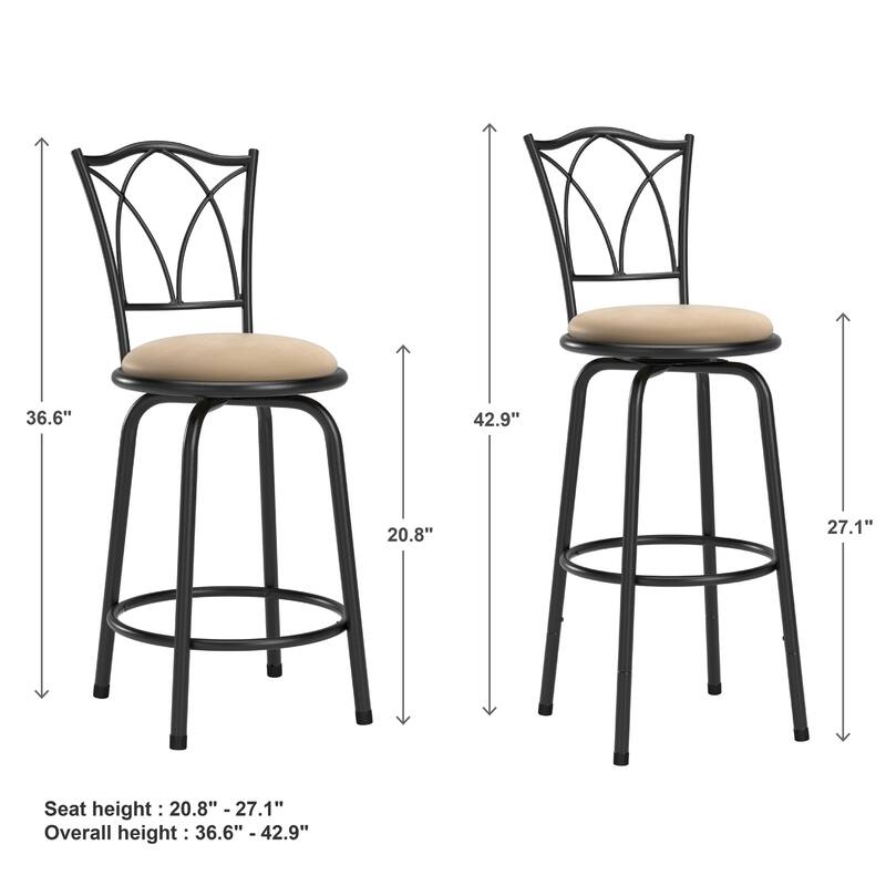 Avalon Double Cross Swivel High Back Counter Barstool (Set of 3) by iNSPIRE Q Classic
