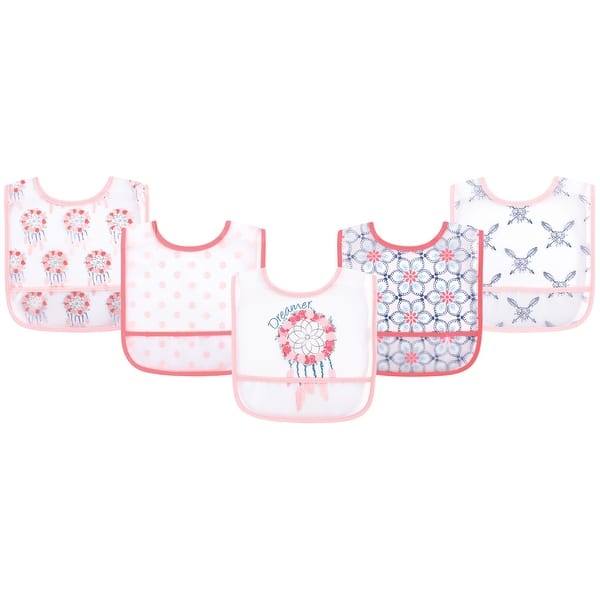 slide 1 of 1, Yoga Sprout Baby Girl Waterproof PEVA Bibs 5pk, Dream Catcher, One Size - Dream Catcher - One Size One Size - Dream Catcher
