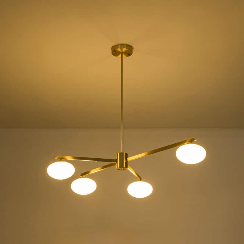 Modern Ellipse Glass Sputnik Chandelier Convertible to Semi-flush Mount