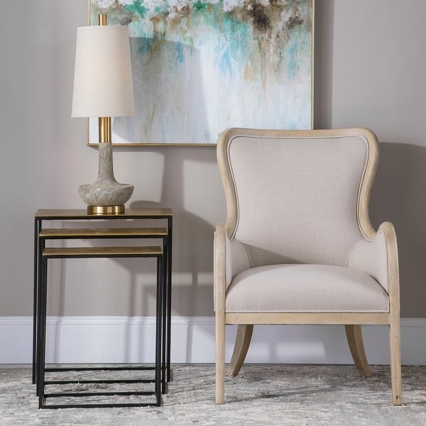 Shop Uttermost Coreene Antique Gold Nesting Tables Set Of 3 Overstock 32163056 Since they can be stacked on top of one another, they are space savers.