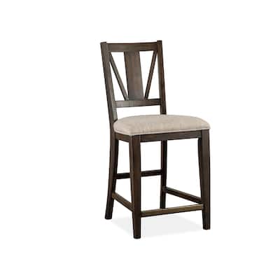 Magnussen Home Westley Falls Graphite Upholstered Counter Chair Two Pack - 18.25''W x 20.75''D x 40''H