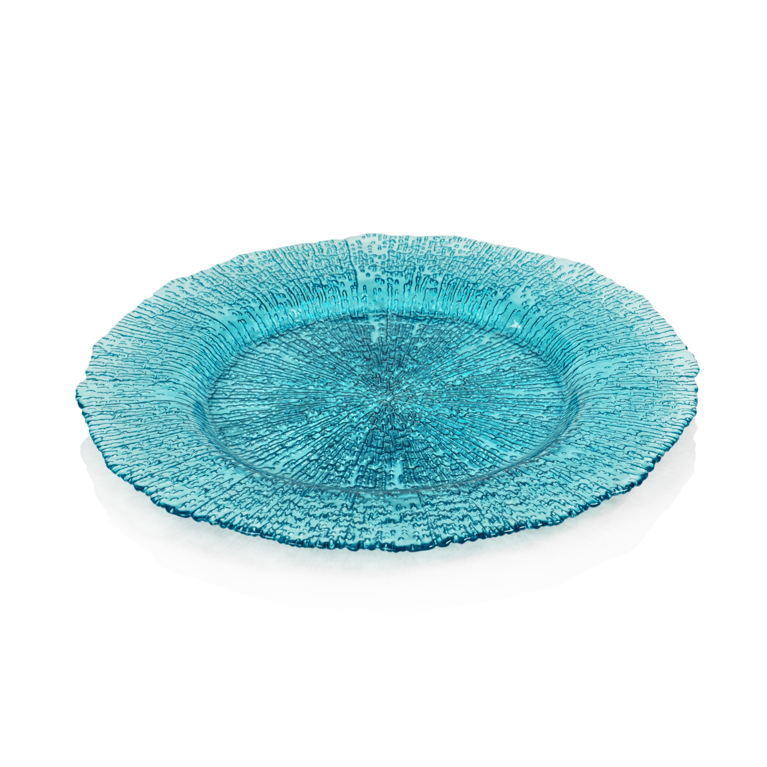 Blue glass charger plates clearance