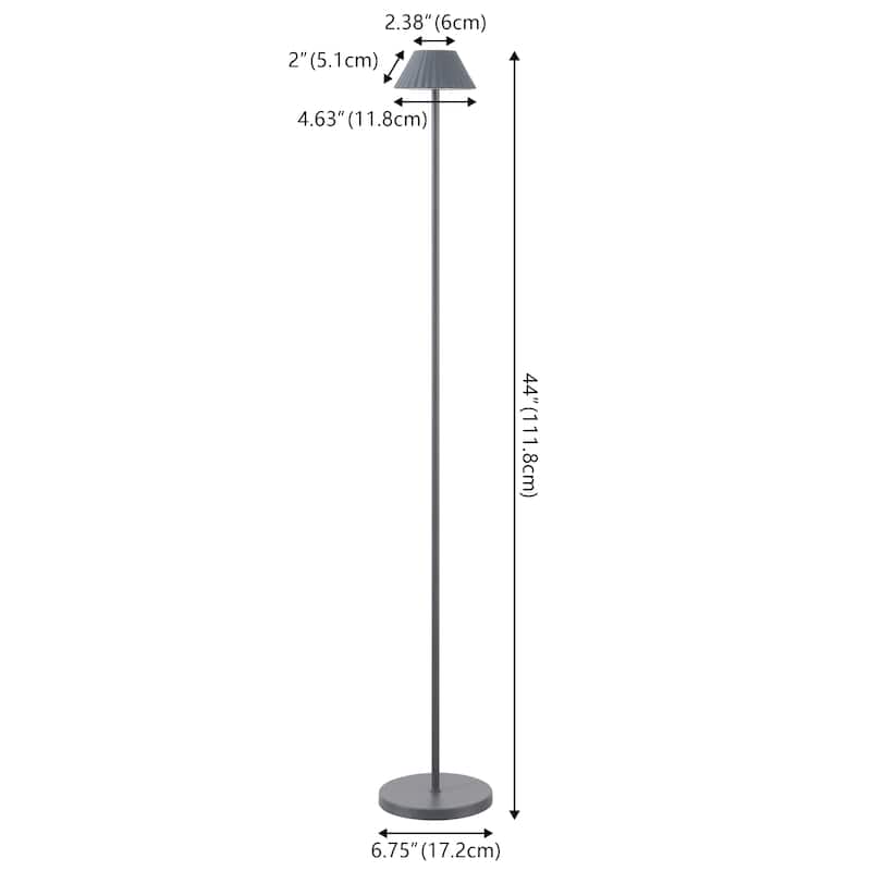 Mallory 44" Cordless LED Floor Lamp, Brown - Dimmable, Indoor/Outdoor