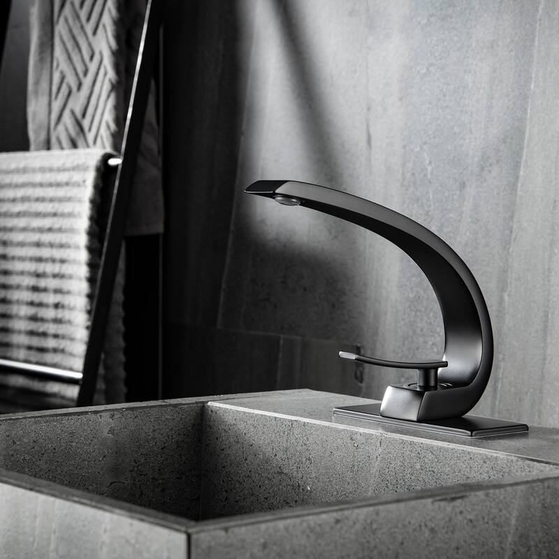 Single Hole Bathroom Faucet with 6 inch Cover - 6.8*6.5*9.2