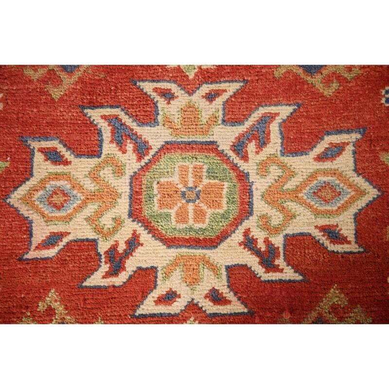 Geometric Kazak Oriental Accent Rug Handmade Traditional Wool Carpet - 2'7" x 4'0"