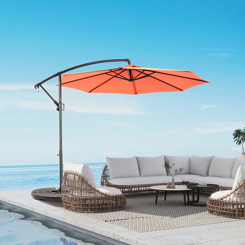 Topcraft 10ft Offset Hanging Market Patio Umbrella