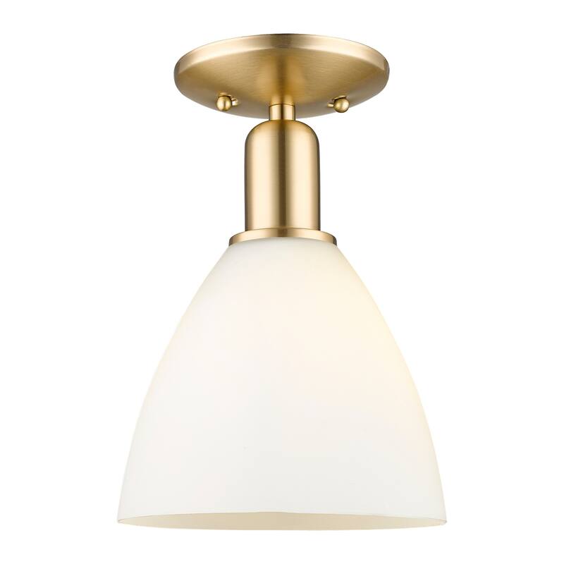 Innovations Lighting 716-1C-11-8 Bristol Semi-Flush Bristol 8" Wide - Champagne Bronze / Matte White