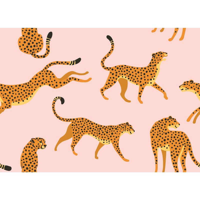 RoomMates Pink & Orange Cheetah Cheetah Peel and Stick Wallpaper On