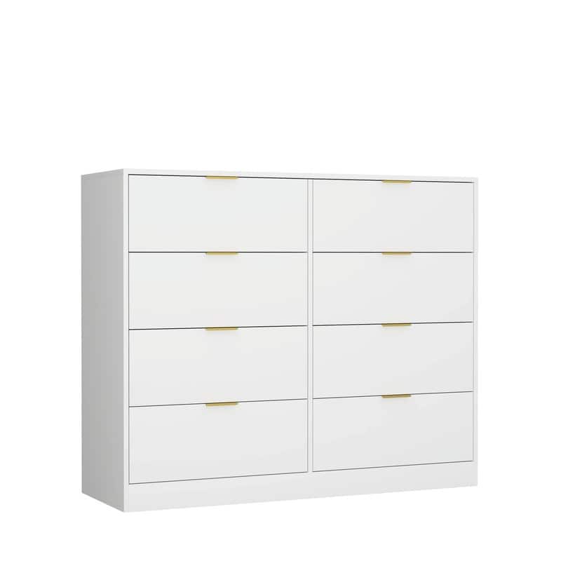 8-Drawer Wooden Dresser for Bedroom, Modern Chest of Drawers