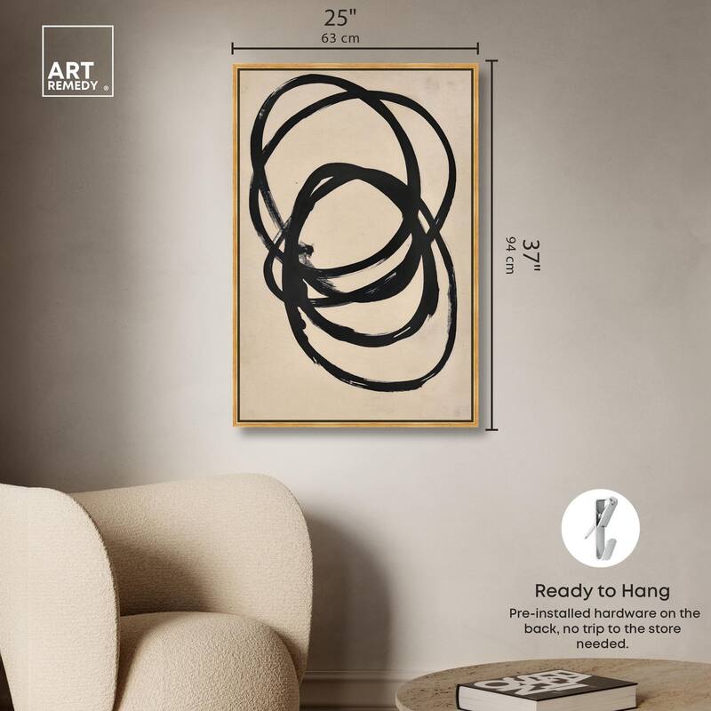 Beige Black II Canvas by Art Remedy