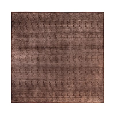 Overdyed One-of-a-Kind Hand-Knotted Square Area Rug - Beige - 12' 1" x 12' 3"