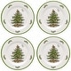 preview thumbnail 1 of 5, Spode Set of 4 Christmas Tree Melamine Dinner Plates - 11" D 4 Piece - 11" D - Multicolored