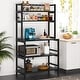 preview thumbnail 3 of 18, 5-Tier Kitchen Bakers Rack with Hutch Organizer Rack Black