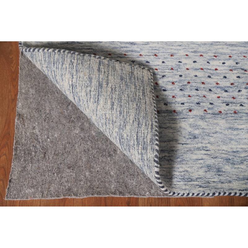 Gabbeh Beige Indian Area Rug Hand-Knotted Wool Carpet - 9'1"x 11'10"