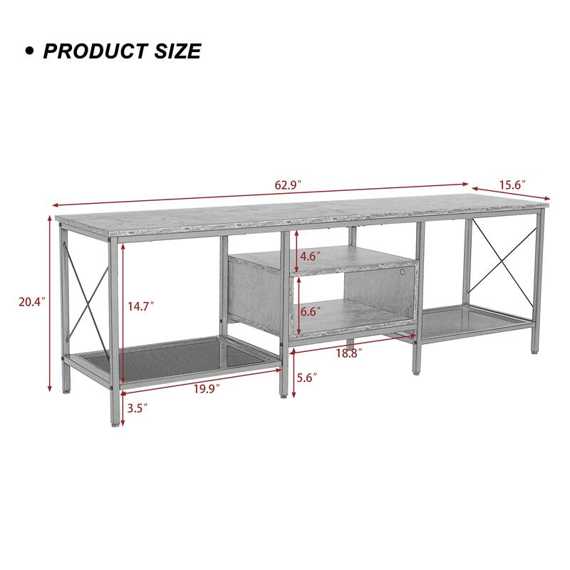 Rectangular TV Stand for TVs up to 75" Console Table