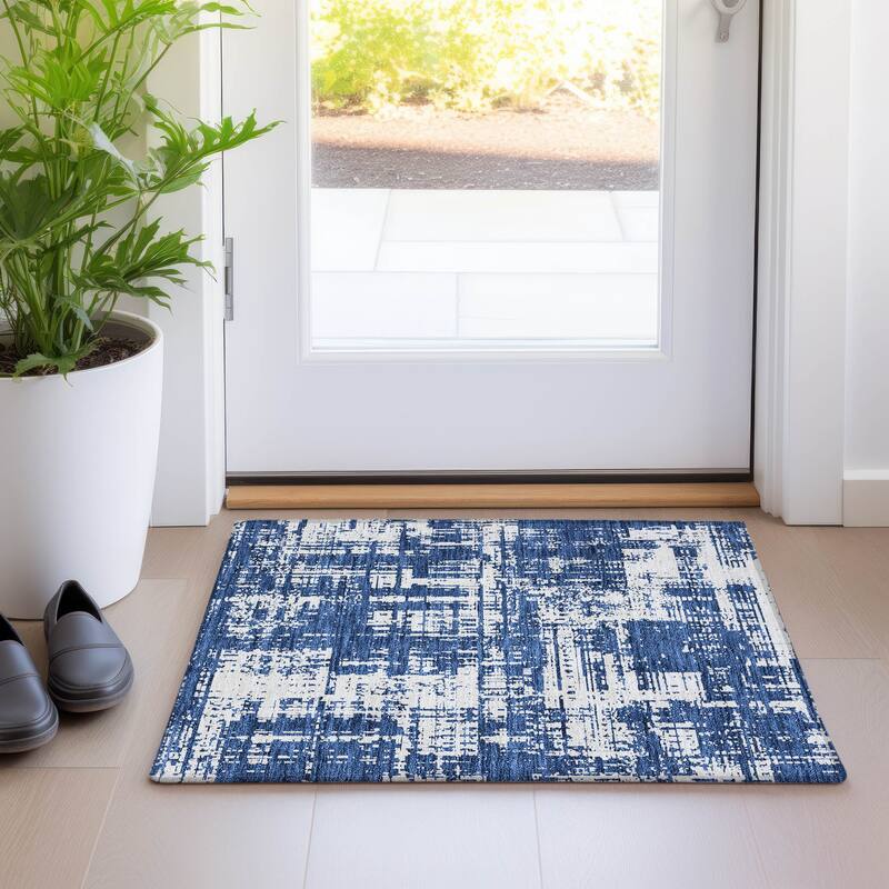 Premium Washable Super Soft Abstract Pixel Mayfield Rug - Navy - 1'8" x 2'6"