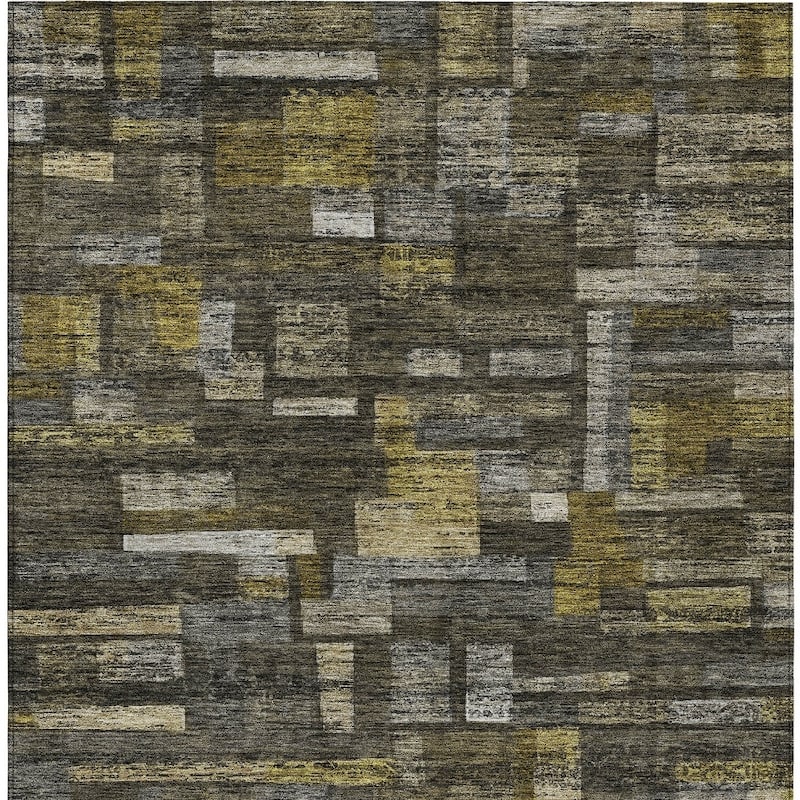 HomeRoots Striped Transitional Rectangle Outdoor Rug