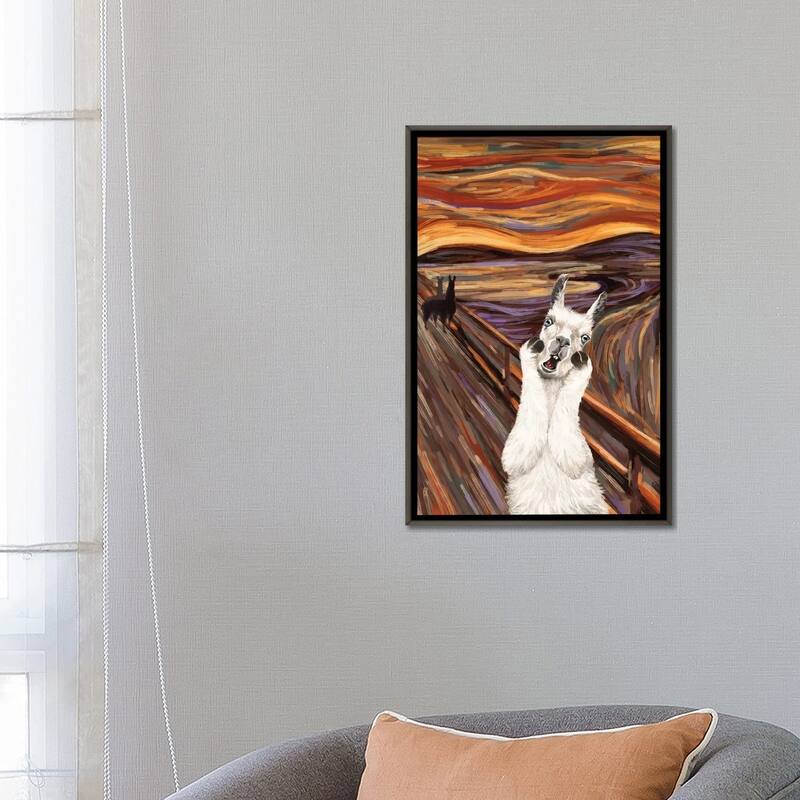 iCanvas "Scream Llama" by Big Nose Work Framed
