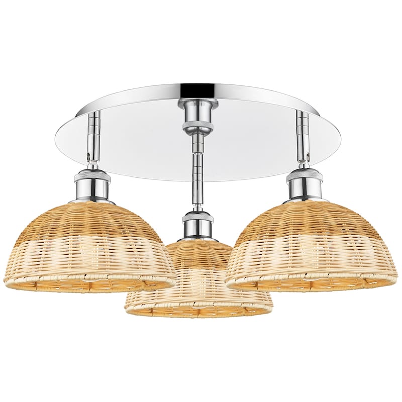 Innovations Lighting 516-3C-10-21 Bristol Natural II Semi-Flush - Polished Chrome / Natural