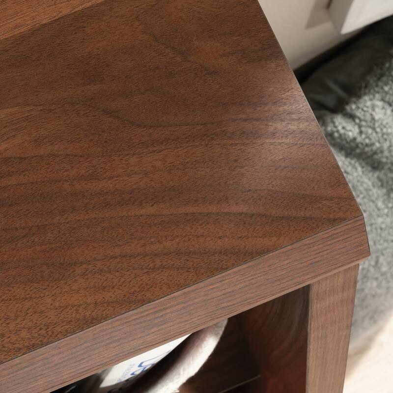 Engineered Wood Mid-Century Modern Bookcase, Brown - 40.91"W x 14.41"D x 32.17"H