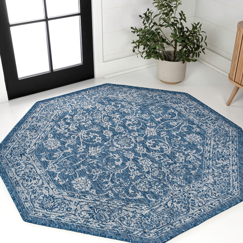JONATHAN Y Sinjuri Bohemian Textured Weave Floral Indoor/Outdoor Area Rug