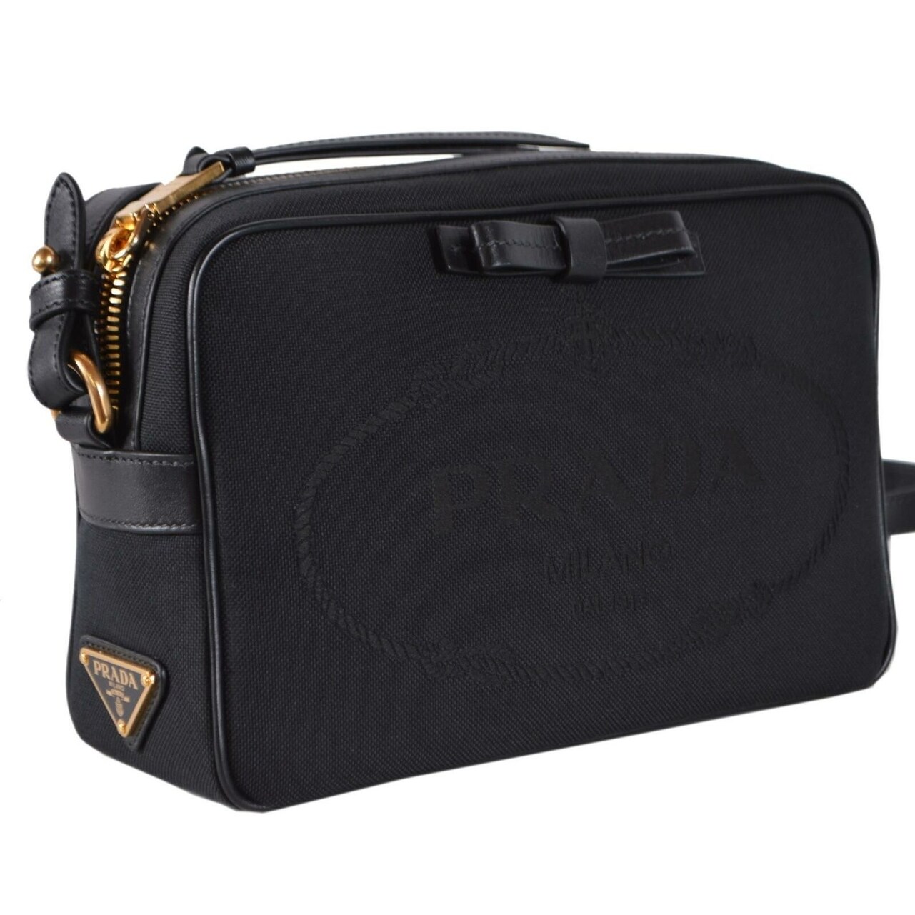 prada black camera bag