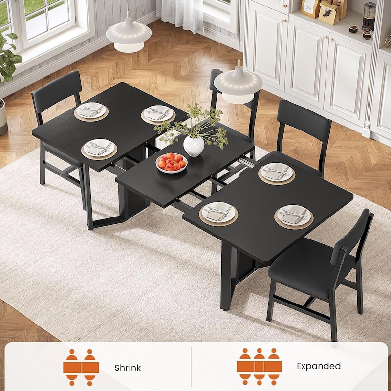 Dining Table Set 6 People Extendable Kitchen Table 4 Chairs