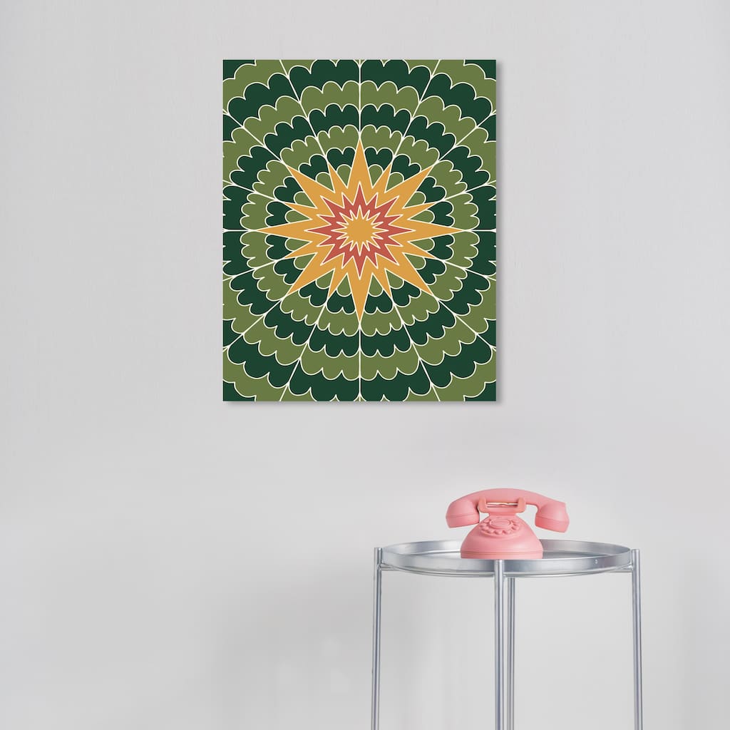 Wynwood Studio Canvas Floral and Botanical Star Magnetic Green Green Modern & Contemporary Wall Art Canvas Print
