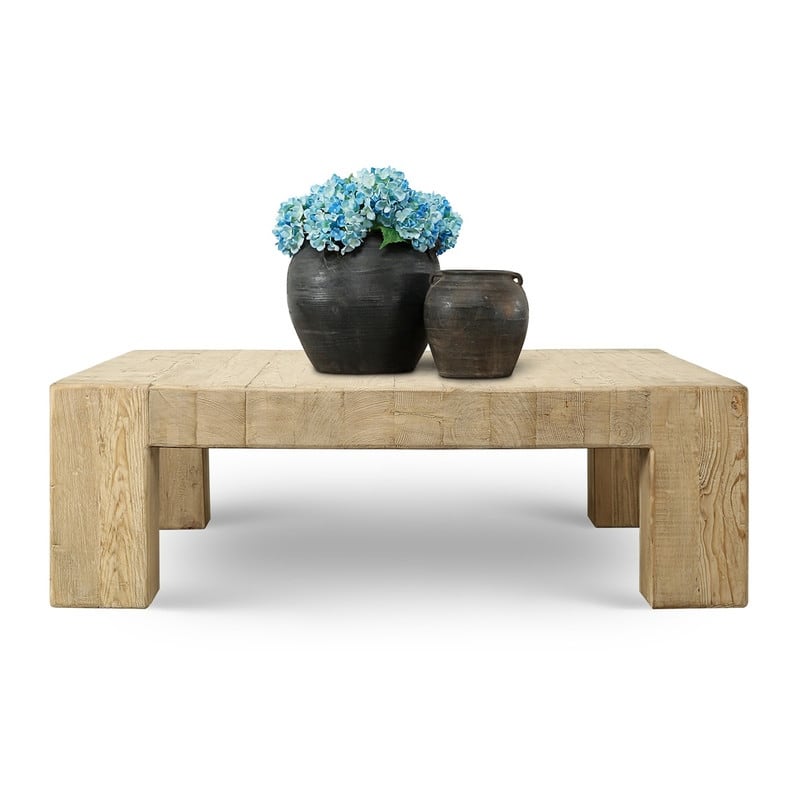 55" Square Ravello Coffee Table Weathered Warm Wood Tone