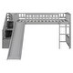 preview thumbnail 21 of 20, Twin Size Loft Bed with Slide, Storage Staircase and Safety Guardrails