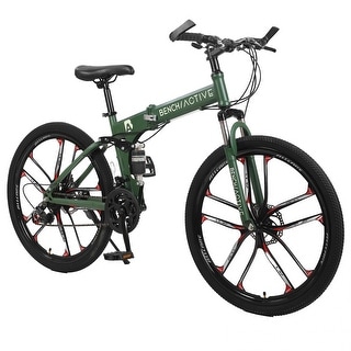 26 Inch Variable Speed Bicycle Travel Folding Bicycle Mountain Bike for Adults,Full Suspension Bicycle Outdoor Racing Cycling