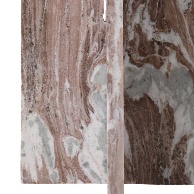 Marble Accent Table Modern Sculptural Architectural Split-Base Design