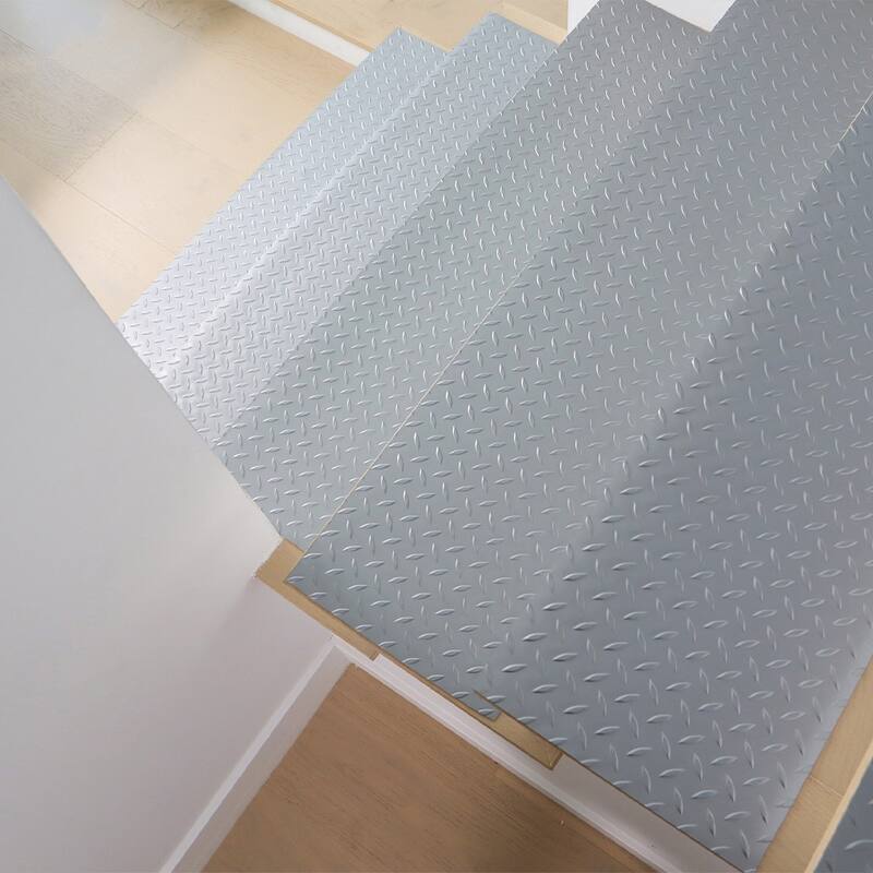 Rubber-Cal "Diamond-Plate" Metallic Step Mats