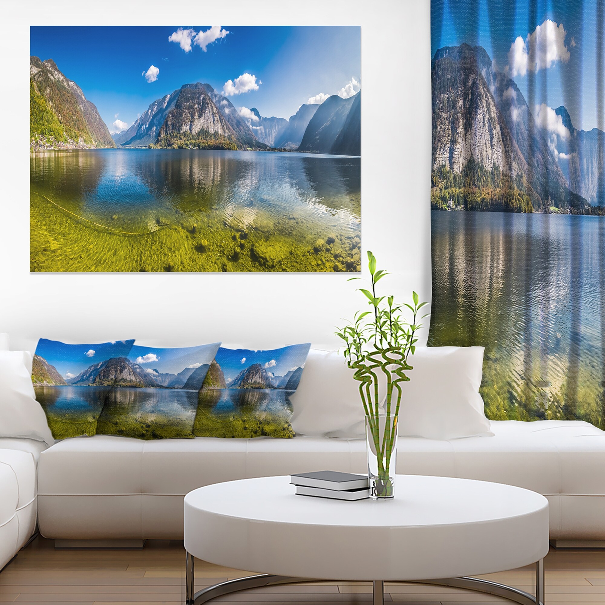 Crystal Clear Alpine Lake Landscape Art by Designart  -image