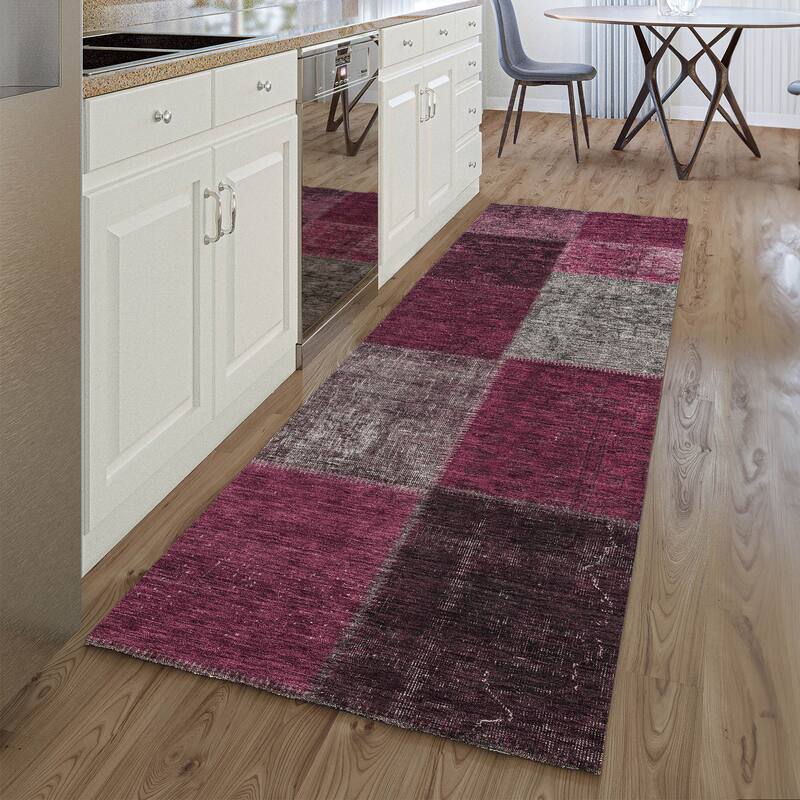 Premium Washable Super Soft Vintage Global Mayfield Rug - Merlot - 2' 3" x 7' 6" - Runner