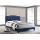 preview thumbnail 4 of 14, Best Quality Furniture Upholstered Button Tufted Panel Bed Navy Blue - Full
