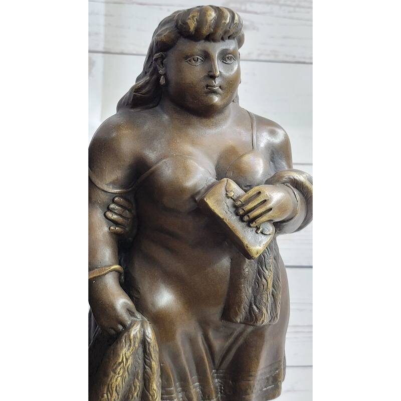 Fernando Botero Married Couple Man Woman Bronze Metal Statue Sculpture Decor