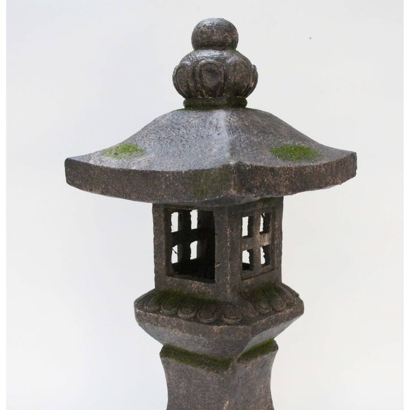 26.25" Stone Multi Purpose Pagoda Lantern with Magnetic Door