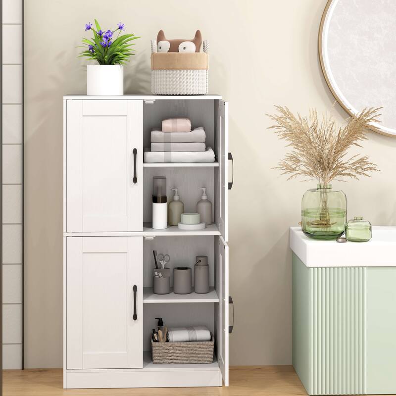 Costway Bathroom Cabinet with Doors & Adjustable Shelves Storage - See Details