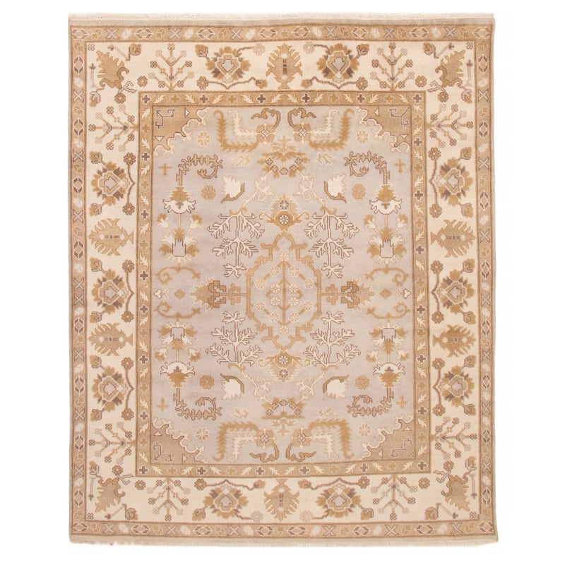 ECARPETGALLERY Hand-knotted Royal Oushak Light Grey Wool Rug - 8'0 x 9'9 - Light Grey - 8'0 x 9'9