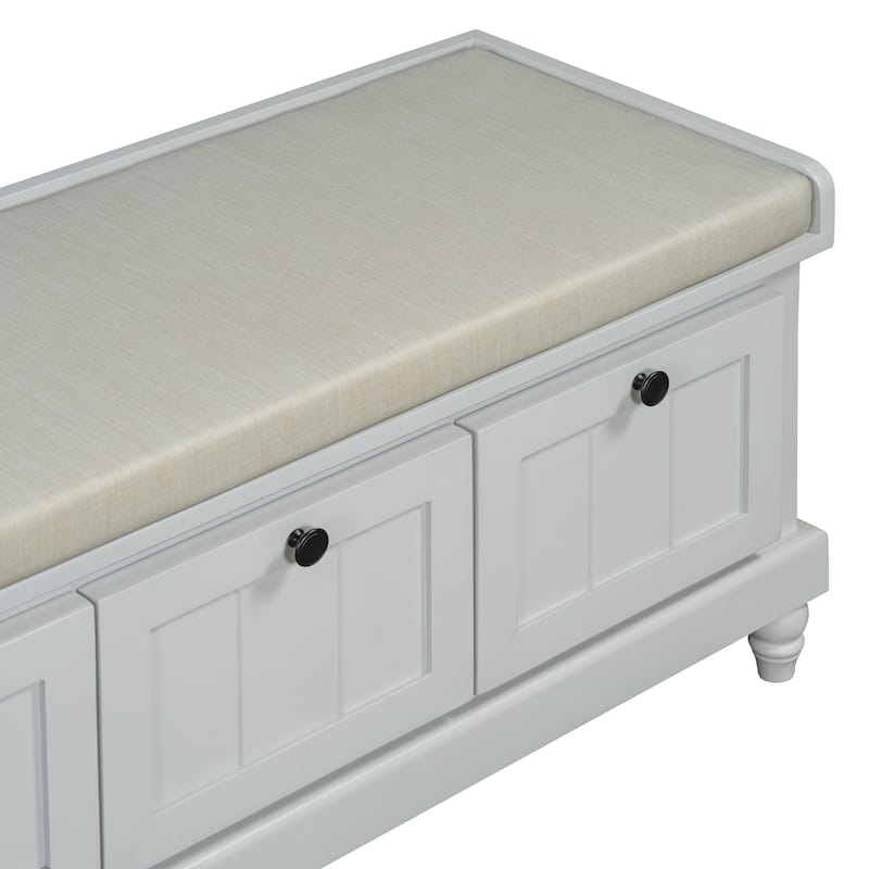Shoe Bench with Lift Top Cushion Seat & Hidden Space, Entryway Shoe Storage Bench with 3 Drawers, Bedroom End of Bed Bench