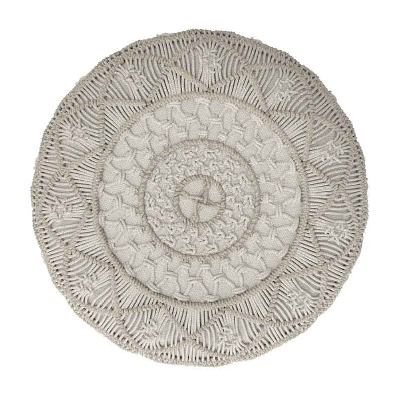 WYNDENHALL Emile Round Macrame Pouf