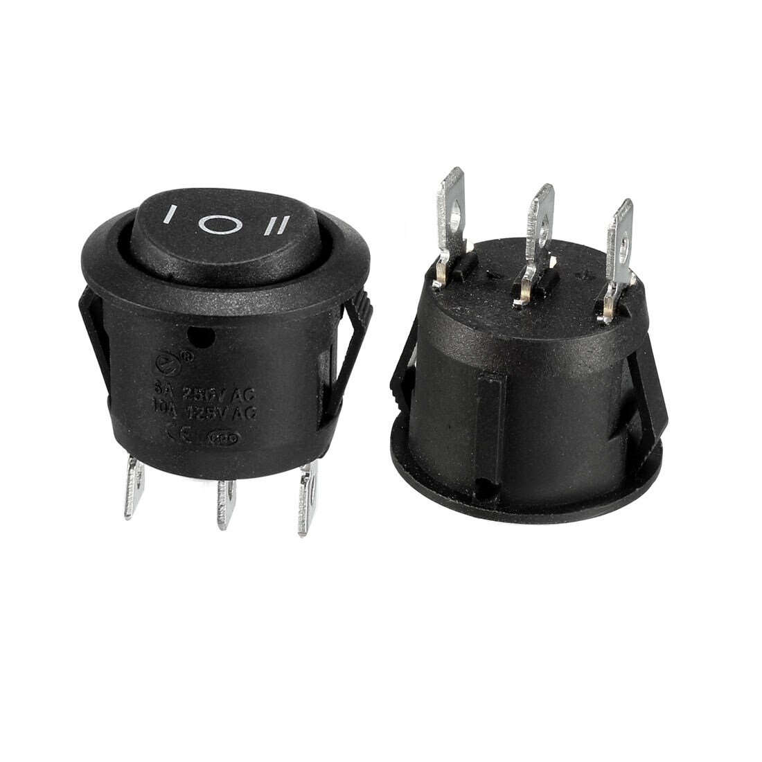 Ac 125v 10a 250v 6a Spst 3 Terminal 3 Position On Off Boat Rocker Switch 2pcs 3position 2pcs 3position 2pcs