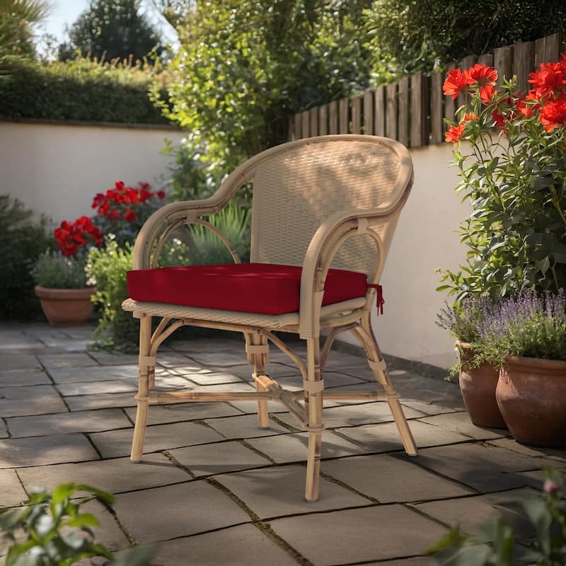 California Umbrella Outdoor Chair Pad Set of 2, 18" x 18", 2.5" Thick, Solstice Olefin Fabric