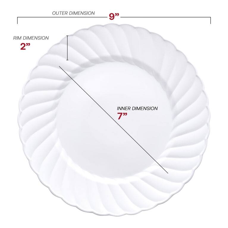 Solid Round Flaired Disposable Plastic Plate Packs - Party Supplies